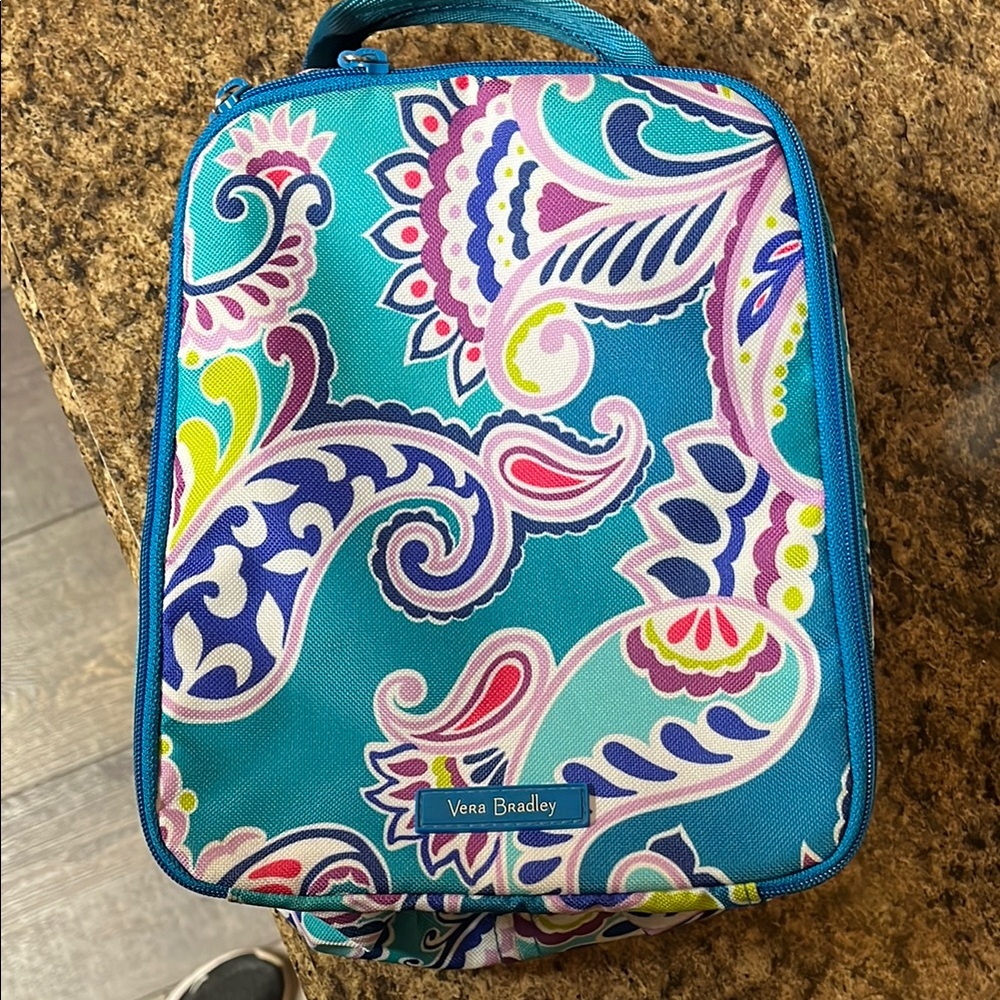 Vera Bradley Paisley Lunch Bag - Teal and Pink
